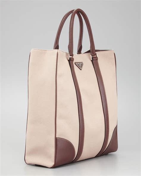 prada purses beige and brown|prada brown leather tote bag.